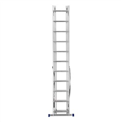 Лестница, 3 х 11 ступеней, алюминиевая, трехсекционная, Сибртех