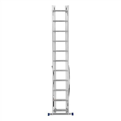 Лестница, 3 х 11 ступеней, алюминиевая, трехсекционная, Сибртех