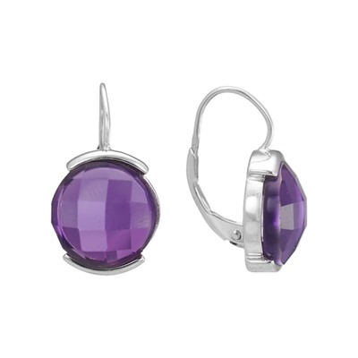Серьги с гидротермальным аметистом ГЛСЕ.156АМ