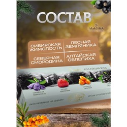 Набор подарочный PREMIUM Коллекция ягод (жимолость,облепиха,земляни,смородина) 260 г Сибирская ягода