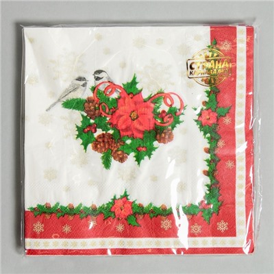 Салфетки бумажные "Птички", набор 20 шт., 33 × 33 см