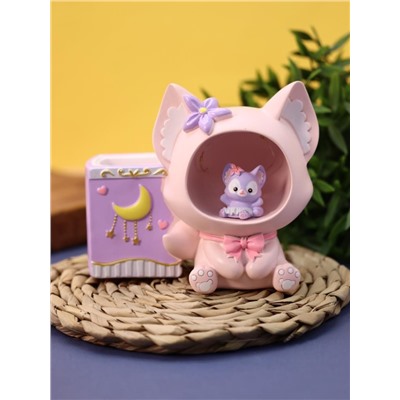 Ночник - подставка для канцелярских принадлежностей «Baby fox», pink (17 см), пластик