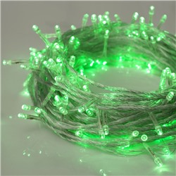 УЦЕНКА Гирлянда «Нить» 20 м, IP20, прозрачная нить, 200 LED, 220 В, 8 режимов, свечение зелёное
