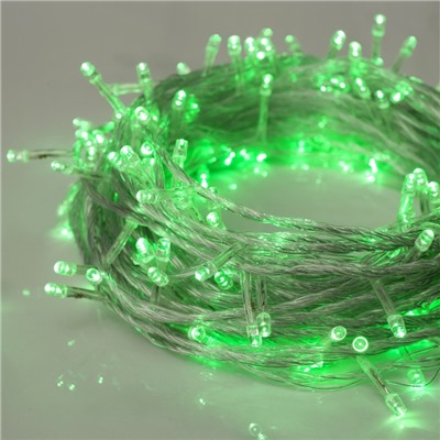 УЦЕНКА Гирлянда «Нить» 20 м, IP20, прозрачная нить, 200 LED, 220 В, 8 режимов, свечение зелёное