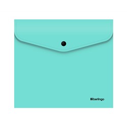 Папка-конверт на кнопке Berlingo "Instinct" А5+, 200мкм, мятный