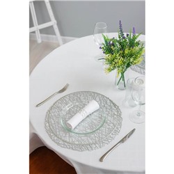 Салфетки сервировочные на стол Доляна «Соломка», d=38 см, 4 шт., серебряные
