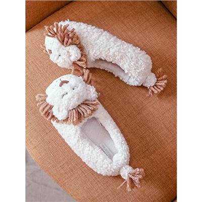 Тапочки «Львёнок» белые с задником