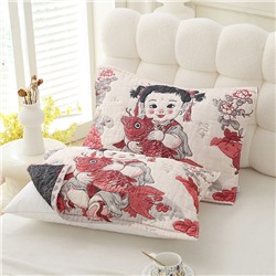 Муслиновая милая мягкая дышащая наволочка-полотенце увеличенная толщина 2шт 52×75см