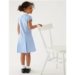 Girls' Gingham Pleated School Dress (2-14 Yrs)