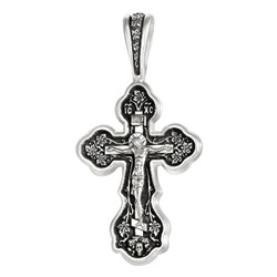 Крест из серебра литье частичное чернение