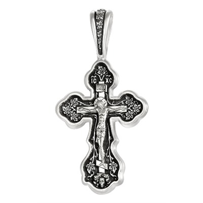 Крест из серебра литье частичное чернение