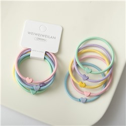 Набор пастельных резинок для волос 5 шт. со Звездочками или Сердечками