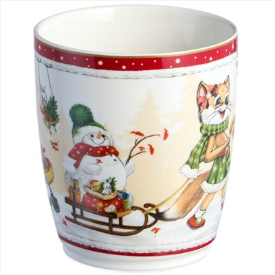 КРУЖКА LEFARD "С НОВЫМ ГОДОМ!" 300 МЛ КРАСНАЯ (КОР=36ШТ.)