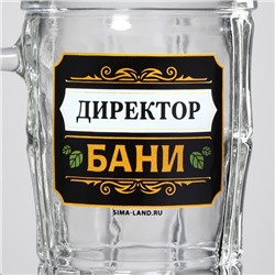 Кружка стеклянная пивная «Директор бани», 500 мл