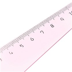 Линейка пластиковая 12 см "Динозаврик", розовая