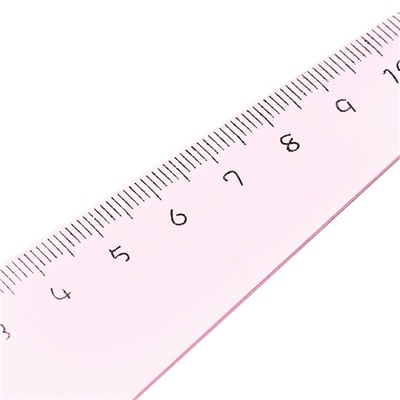 Линейка пластиковая 12 см "Динозаврик", розовая