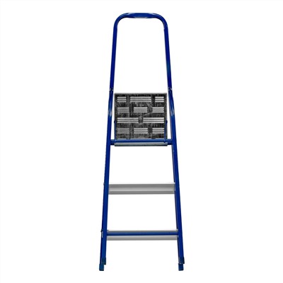 Стремянка, 3 ступени, стальной профиль, алюминиевые ступени Сибртех