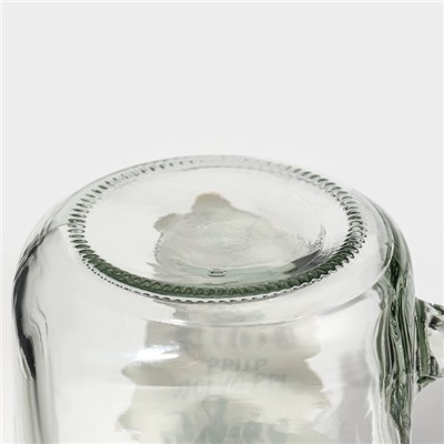 Банка с крышкой и трубочкой «Вино», 450 мл, 10×7.5×13 см