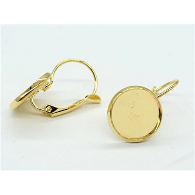 Сеттинги для сережек 12мм золотистые, 1 пара