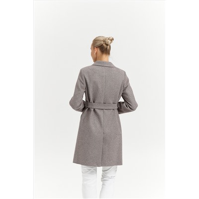 Пальто женское демисезонное 25570 (коричневый/ёлочка)