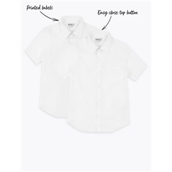 2pk Girls’ Pure Cotton School Shirts (2-18 Yrs)