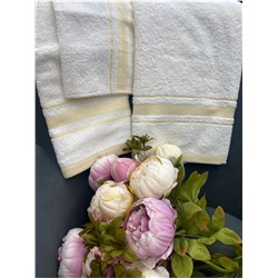 Комплект Полотенец 3шт белый рейф