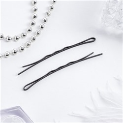 Зажим для волос «Волна», набор 20 шт., 5.6 см, чёрный