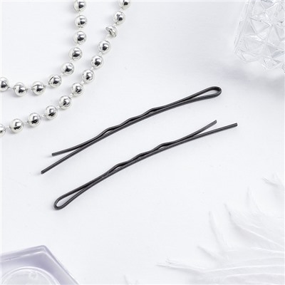 Зажим для волос «Волна», набор 20 шт., 5.6 см, чёрный