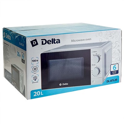 Микроволновая печь 700 Вт, 20 л DELTA DL-87L20 белая