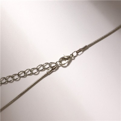 Кулон на цепочке «Стразинка», крупная, белый в серебре, 40 см