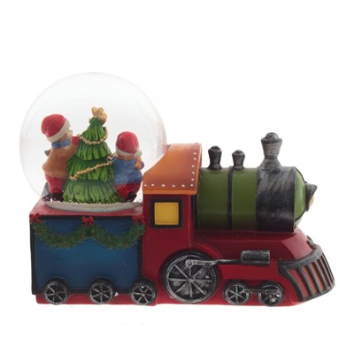 GAEM Фигурка декор в стекл шаре "Паровоз" (муз с ключ), D 10 см, L20,5 W10,5 H15 см