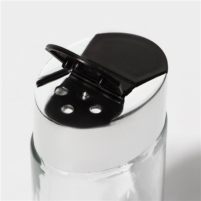 Солонка Доляна «Классик», 140 мл, 4×5×10.5 см, стекло, прозрачная