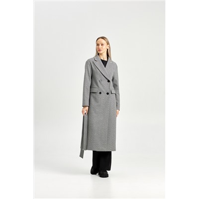 Пальто женское демисезонное 26102 (серый/ёлочка)