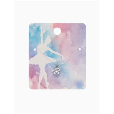 Кулон на леске «Страза», белый в серебре, 30 см