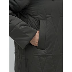 Пальто зимнее утепленное женское большого размера зеленого цвета 7699Z