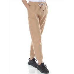 M053 BEIGE Брюки спортивные утепленные женские (85% хлопок, 10% полиэстер, 5% спандекс)