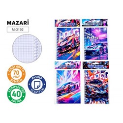 Блокнот на спирали 125х170 мм 40л клетка "СПОРТКАРЫ" M-3192 Mazari