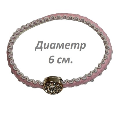 Резинка для волос эластичная (жгут волна с украшением) Арт 66 тип 3