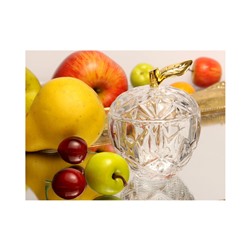 БЛЮДО ДЛЯ ДЕСЕРТА С КРЫШКОЙ "ЯБЛОКО" 90 МЛ. 7*7 СМ. В=10 СМ. КОЛЛЕКЦИЯ "MUZA" (КОР=36ШТ.)