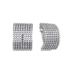 Серьги с фианитом родированные серебро 925*