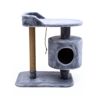 Комплекс для кошек с когтеточкой, лежанкой, джут, 58 х 38 х 70 см, серый