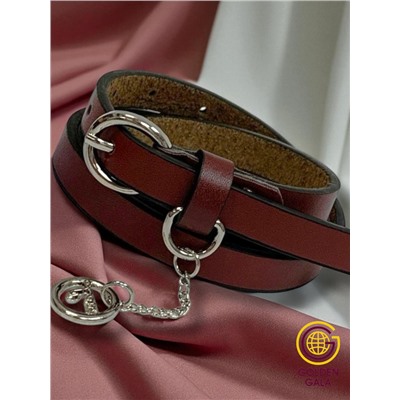 Ремень женский 1,3х113 см темно бордовый Р8