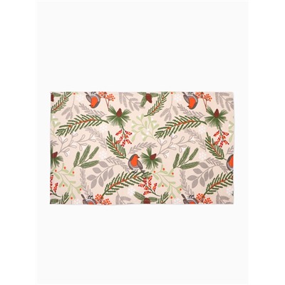 Полотенце новогоднее Доляна Bullfinch 35х60 см, 100% хл, рогожка 164 г/м2