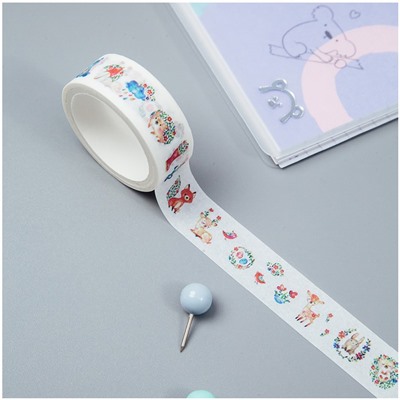 Клейкая лента декоративная MESHU "Cute toys", 1,5см*3м