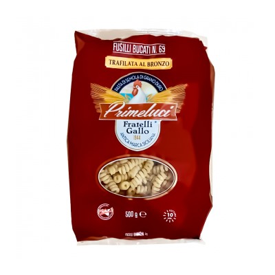 69 Паста Primeluci  BRONZO ( FUSILLI  bucati)  500г