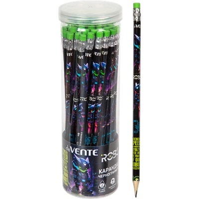 Карандаш ч/г HB "deVENTE. Robotic" 2мм трёхгранный с ластиком 5032505/50/Китай