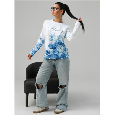 Лонгслив "Блуминг" белый