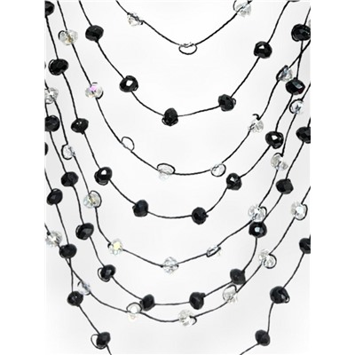 Комплект бижутерии "Хрустальная россыпь" , цвет черный с прозрачным