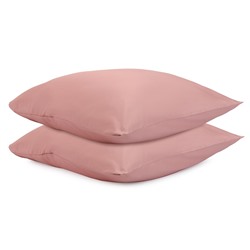 Набор из двух наволочек из сатина темно-розового цвета из коллекции Essential, 70х70 см