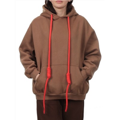 2226 BROWN Толстовка женская (85% хлопок, 10% полиэстер, 5% спандекс)